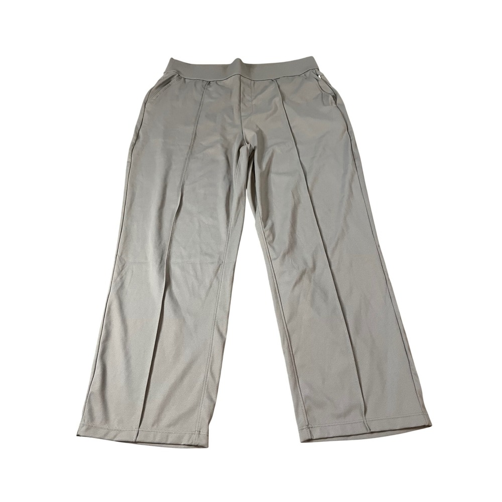 Halara Gray High Waisted Pintuck Straight Leg Pants Pockets Regular L NWT